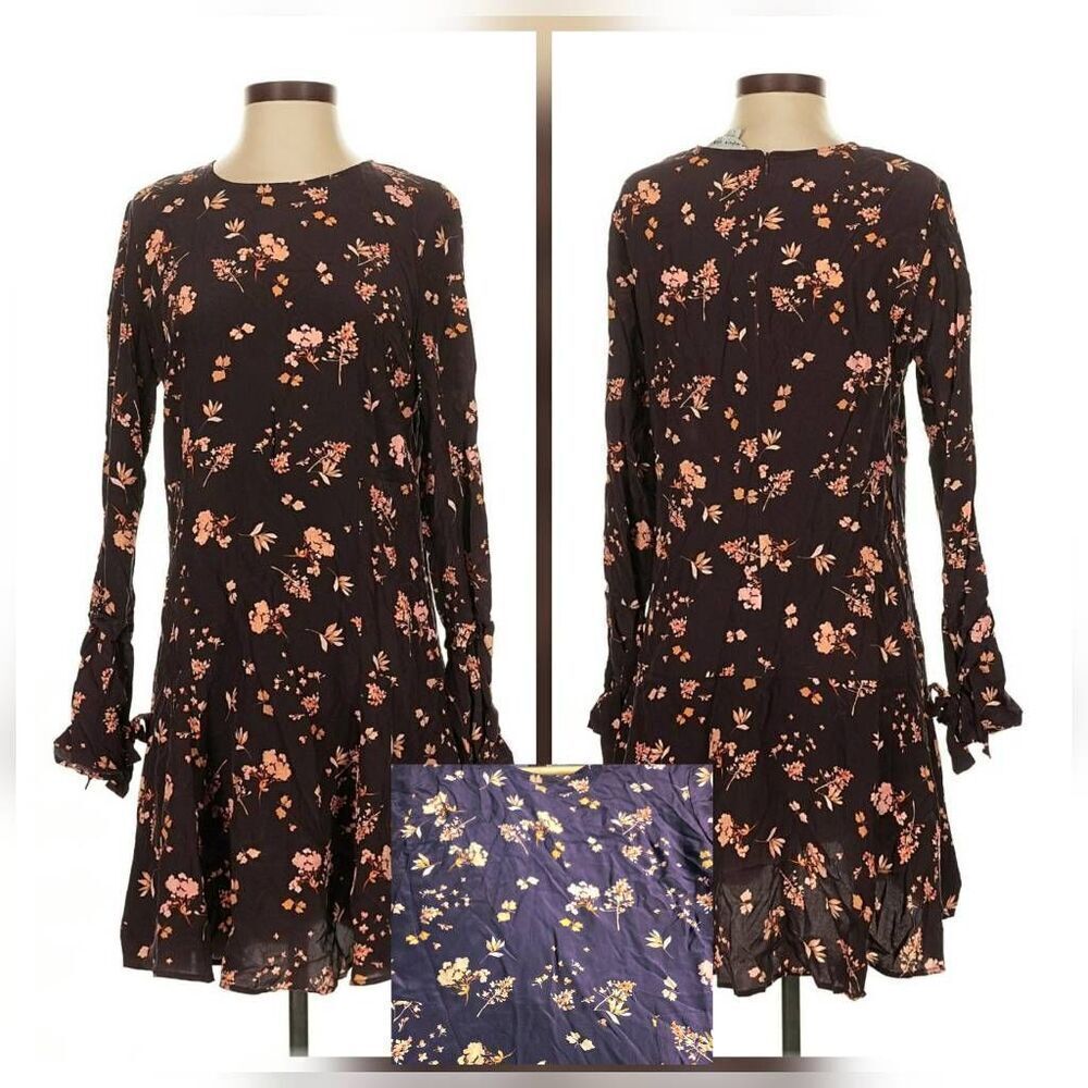 Amour Vert Silk Floral Girlhoodcore Plum Dress Sz. S